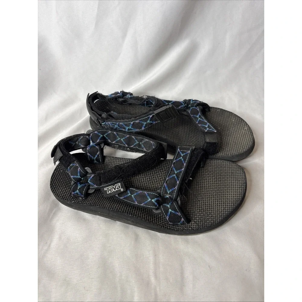 Teva Hurricane Classic‎ Sport Sandals Blue Black Geometric M 6/7 W 8 Gorpcore